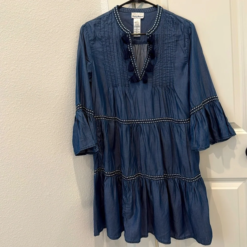 Tommy Bahama Chambray Embroidered Coverup Dress - Picture 3 of 3